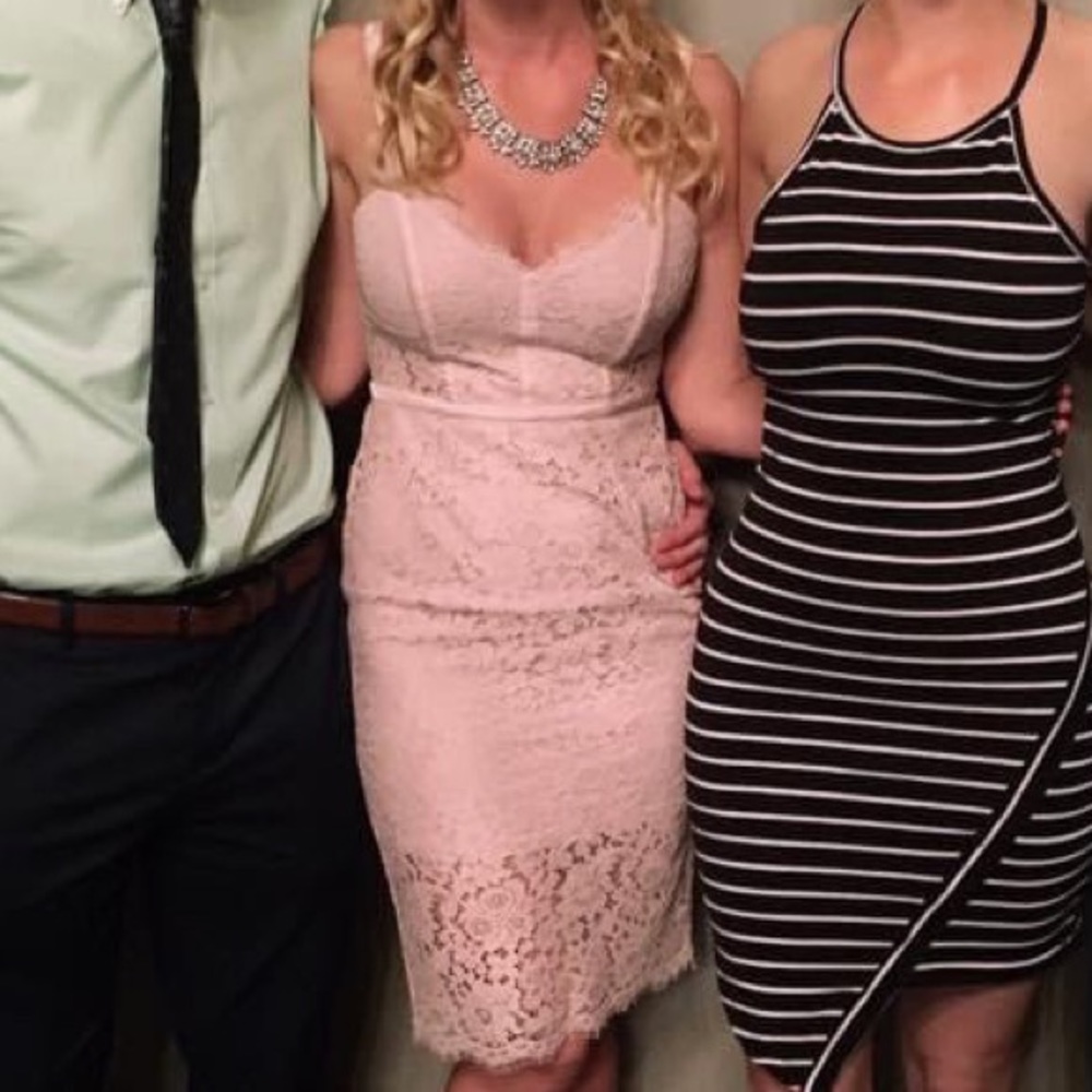 Lace blush dress